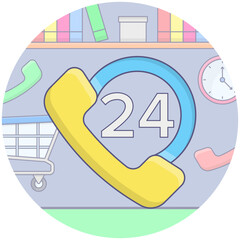 Sticker - 24 Helpline Service