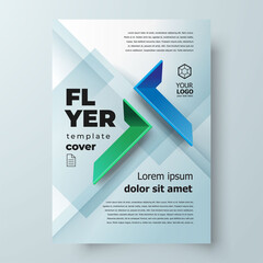 Flyer cover Geometric figure theme brochure design templat