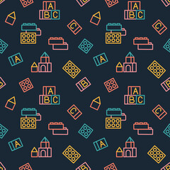 Wall Mural - Baby Toys icons pattern. Children toys seamless background. Seamless pattern vector illustration