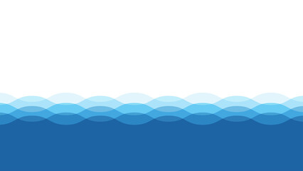Wall Mural - Blue water ocean wave layer vector background illustration.