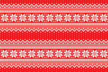 Winter Holiday Pixel Pattern. Traditional Christmas Star Ornament. Scheme For Knitted Sweater Pattern Design. Seamless Vector Background.
