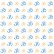 Om sign seamless pattern. Vector sacral icon. Meditation line symbol. Yoga background. Color illustration