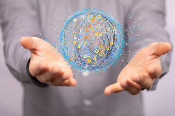 sphere network structure - abstract design connection design