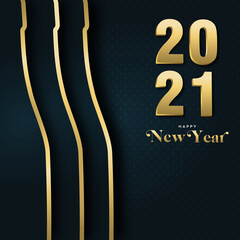 Happy New Year 2021 gold party drink bottle card