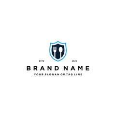 Wall Mural - food shield logo design vector