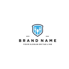 Wall Mural - food shield logo design vector
