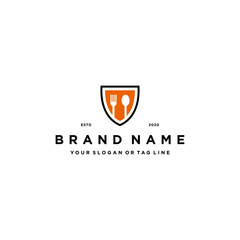 Wall Mural - food shield logo design vector