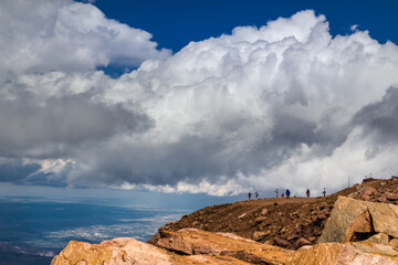 View from the top of the Pikes Peak Highway in Colorado Springs, Colorado. Beautiful Colorado Mountains in the Rockies
