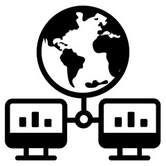 Wall Mural - 
Trendy cloud hosting icon, cloud website

