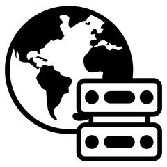 Wall Mural - 
Modern design of server error icon, db rack with exclamation mark 
