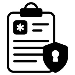 Poster - 
Personal data security in editable solid icon
