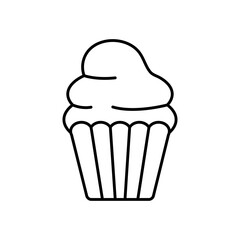 Poster - cupcake icon image, line style