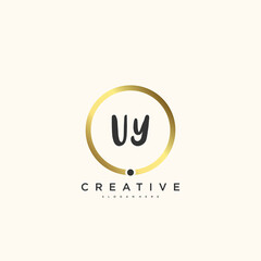 UY Beauty vector initial logo, handwriting logo art design of initial signature, wedding, fashion, jewerly, boutique, floral and botanical with creative template for any company or business.