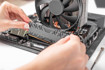 RAM. Installing random access memory into PC