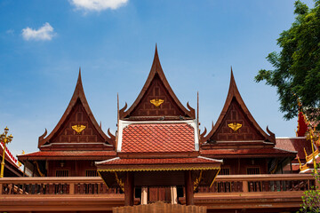 Temple in Thailand The roof is beautiful in Thai style.