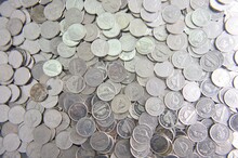 Full Frame Shot Of Coins