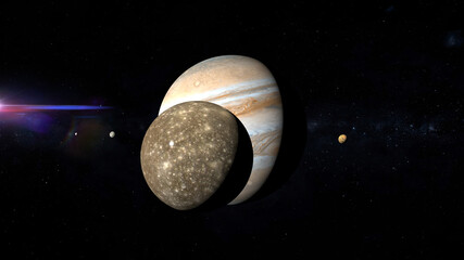 Wall Mural - jupiter moon callisto 3d rendering illustration