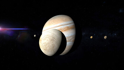 Wall Mural - jupiter moon europa 3d rendering illustration