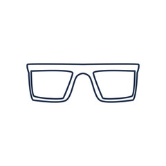 Sticker - glasses with rectangle lens, line style on white background