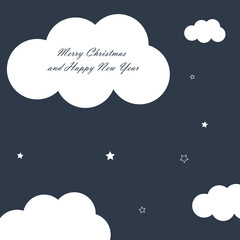  Christmas background with clouds. Vector illustration