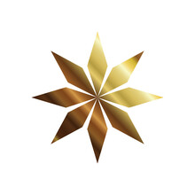 Star Of 8 Points Gold Style Icon Vector Design
