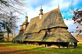 Fototapeta  - Wooden church from XVI Century in Sekowa near Gorlice, Low Beskid (Beskid Niski), Poland