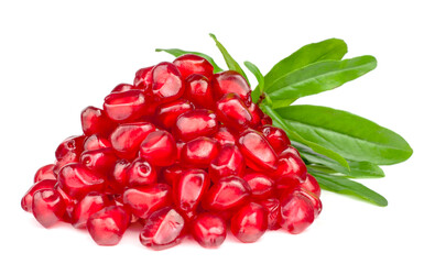 Ripe pomegranate fruit isolated on white background