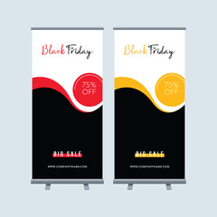 Wall Mural - black friday x banner. roll up banner design template, vertical, abstract background, pull up design