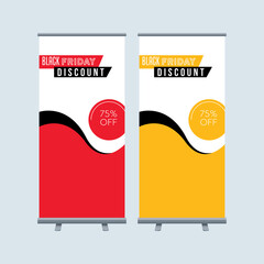 Wall Mural - black friday x banner. roll up banner design template, vertical, abstract background, pull up design