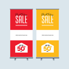 Wall Mural - black friday x banner. roll up banner design template, vertical, abstract background, pull up design