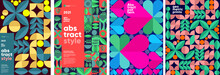 Geometric Prints, Geometric Patterns, Abstract Style.  Set Of Vector Posters Or Event Banner.