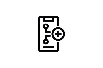 Sticker - Hospital Outline Icon - Medical Application