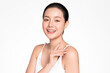 © kitthanes  - Beautiful young asian woman with clean fresh skin on white background, Face care, Facial treatment, Cosmetology, beauty and spa, Asian women portrait