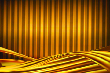 Wall Mural - Golden abstract swoosh speed modern wave with Elegant gold stripes background. Abstract business background. Bright gold stripy metallic backdrop. Vector illustration