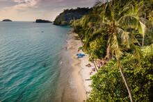 Aerial View Of Lonely Beach On Koh Chang, Thailand