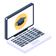 Wall Mural - 
An isometric icon of video learning in editable design
