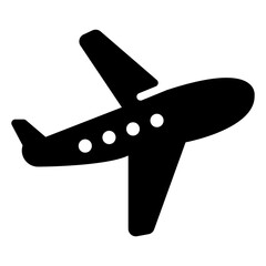 Sticker - Airplane Glyph Vector 