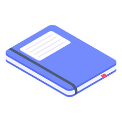 Sticker - 
A book with bookmark in isometric icon 
