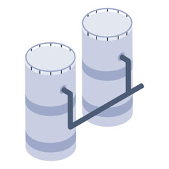 Sticker - 
Isometric icon of water treatment container 
