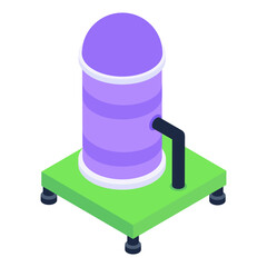 Poster - 
Liquid storage reservoir, isometric icon of water cistern 
