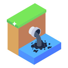 Canvas Print - 
An icon design of industrial waste, sewage treatment icon in isometric style 
