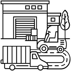 Poster - Shipping Truck Vector 