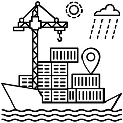 Sticker - Cargo Ship Vector 