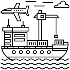 Poster - Cargo Ship Vector 