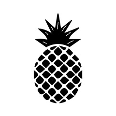 Silhouette of pineapple on white background