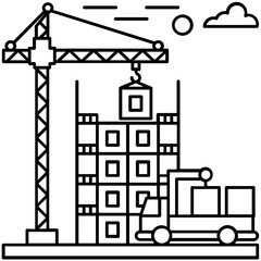 Poster - Tower Crane Vector 