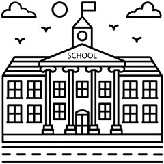 Wall Mural - School Building Vector 