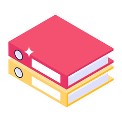 Sticker - 
Vector design of archives in modern isometric style, files  
