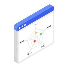 Wall Mural - radar or spider chart infographic, isometric icon