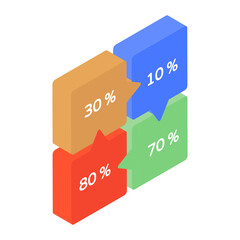 Canvas Print - 
Mathematical chart infographic, isometric icon
